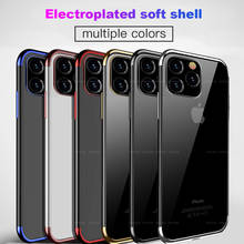 Electroplated Casos de Silício Para o iphone 11 8 7 6s 6 11Pro X XS XR XS MAX tampa Transparente para iPhone 7 8 6 6s Plus 11pro max 2024 - compre barato
