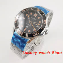 Bliger-reloj mecánico automático GMT para hombre, pulsera con esfera negra, cristal y bisel de cerámica, de lujo, 41mm 2024 - compra barato