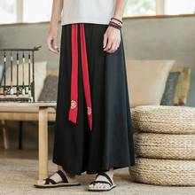 Calça masculina kung fu wushu, calça de linho tradicional chinês 10891 2024 - compre barato