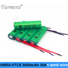 18650 VTC6 3000mAh Battery 30A Welding Wire for 12V 16.8V 18V 21V 25V E-Bike Use and Electric Drill Screwdriver Battery Turmera 2024 - buy cheap