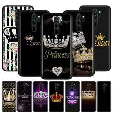 Diamond Crown Printing Case for Xiaomi Redmi Note 9S 8T 8 9 9A 9C 7 K30 Pro Zoom 8A 7A 6 Black Silicone Phone Cover Sac 2024 - buy cheap