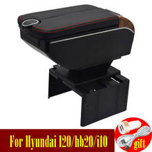 Для Hyundai I20/hb20/i10 подлокотник коробка двойные двери открыть 7USB центр консоль коробка для хранения подлокотник 2024 - купить недорого