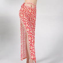 Flower Print Long Belly Dance Satin Skirts For Women Bellydance Skirt Oriental Dance 2024 - buy cheap