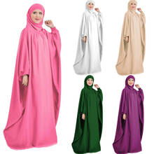 Abaya мусульманское женское платье-кафтан с рукавом «летучая мышь» арабское платье с капюшоном для молитвы Burka полное покрытие для поклонения служению Рамадан Новинка 2024 - купить недорого