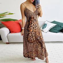 JAYCOSIN Sexy Party Backless Leopard Butterfly Print V-Neck Sleeveless Wrap Bodycon Dress Nightclub Women Long Dresses vestidos 2024 - buy cheap