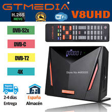 Gtmedia-Receptor satélite V8 UHD, dispositivo con wifi integrado, DVB-S/S2/S2X + T/T2/Cable/ATSC-C/ISDBT, combo 4K, freesat V8 nova 2024 - compra barato