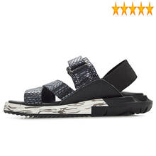 Summer Men Beach Sandals 2021 Snake Brand Genuine Leather Thick Platform Big Size Casual Holiday Male Shoes Ankle Strap Slippers 2024 - buy cheap
