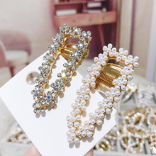 6cm Rhinestone Alloy Hair Clip 2019 Korea Metal Hollow Hair Accessories for Women Hairpins Barrettes 2024 - buy cheap