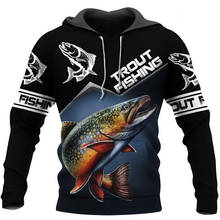 Funny Trout Fishing 3D All Over Printed Hoodie Autumn Winter Casual Sweatshirt Unisex Fashion Zip Jackets Z0068 2024 - buy cheap