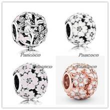 925 Sterling Silver Charm Openwork Dazzling Daisy Fairy With Crystal Bead Fit Women Pandora Bracelet & Necklace Jewelry 2024 - buy cheap