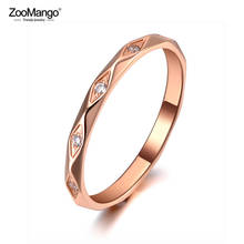 ZooMango Vintage Titanium Stainless Steel Mosaic Rhinestone Ring Jewelry Rose Gold CZ Crystal Party Rings For Women Girl ZR19140 2024 - buy cheap