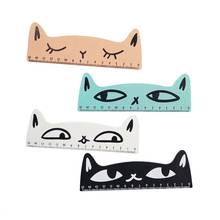 1 Pcs/lot cute Cat Ruler Wooden Cartoon15cm Straight Rule Children Stationery Gift Wholesale School gift Supplies 2024 - buy cheap