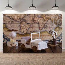 Seekpro Wood Floor Globe Truck  Kids Portrait Happy Birthday Baby Shower Professional Studio Photography Backdrop Background 2024 - buy cheap