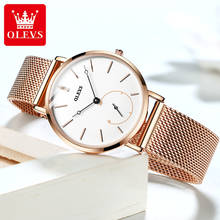 OLEVS Women Watches Simple Fashion Quartz Watch Top Brand Ladies Dress Reloj Mujer Stainless Steel Mesh Rose Gold Girls Clock 2024 - buy cheap