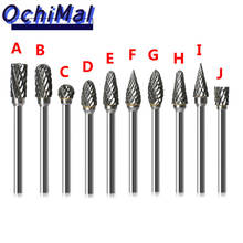 High Quality 10pc 1/4" Tungsten Carbide Burr 6.35mm Double Grain Cutter Rotary File 12mm Diameter Woodworking Milling CNC Tool 2024 - buy cheap