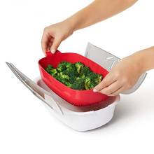 1 Pcs Microwave Steamer Basket Safe Non-toxic Fish Food Microwave Oven Steamer Steaming Dish Kitchen Tool TSLM1 2024 - buy cheap