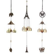 3 Copper Bells chimes Wind Butterfly Holiday Bell Ornaments 43cm Living Yard Door Window Hanging Wind Chimes Home Decor Outdoor 2024 - buy cheap