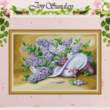 Lilac flower patterns counted Cross Stitch 11CT 14CT Cross Stitch Sets wholesale Chinese Cross-stitch Kits Embroidery Needlework 2024 - buy cheap