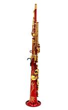 Saxofone soprano b com acessórios, instrumento musical profissional liso com laca vermelha e pescoço embutido 2024 - compre barato