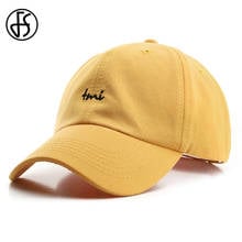 FS Summer Korean Baseball Cap Cotton Letter Embroidery Face Caps For Men Women Snapback Yellow Orange Hip Hop Hats Gorra Hombre 2024 - buy cheap