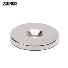 ZOOFOXS 1 piece 40x5mm Hole 6mm Round Countersunk NdFeB Magnets Powerful Rare Earth Permanent Neodymium Magnets 40*5-6mm 2024 - buy cheap