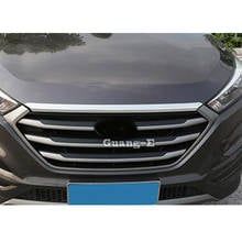 Car Detector ABS Chrome Front Engine Machine Grille Upper Hood Stick Lid Trim 1pcs For Hyundai Tucson 2015 2016 2017 2018 2024 - buy cheap