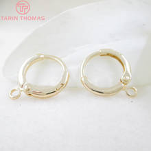 (33758)20PCS 14*12MM 24K Gold Color Brass Round Loop Earrings Hoops High Quality Diy Jewelry Findings Accessories 2024 - buy cheap