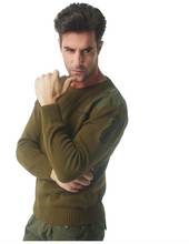 Свитер мужской в стиле милитари с флагом США, дизайнерский Тактический вязаный свитер с круглым вырезом, зимний плотный пуловер, теплая верхняя одежда 2024 - купить недорого