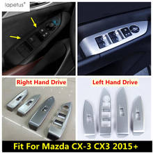 Cubierta de Panel de botón para puerta Interior de coche, embellecedor de ABS mate/apariencia de fibra de carbono, accesorios de decoración para Mazda CX-3 CX3 2015 - 2021 2024 - compra barato