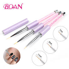 BQAN 1pc 7/9/11mm Rhinestone Nail Liner Brush Powder Carving Painting Flower Design Stripes Lines Manicure Tool DIY Drawing Pen 2024 - buy cheap