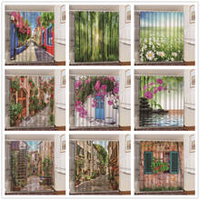 Vintage Street Scenery Waterproof Shower Curtain For Bathroom Polyester Bath Fabric Nature Home Curtains Set with Hook Ring 180 2024 - buy cheap