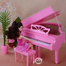 Бесплатная доставка, подарочный набор пианино для девочек на день рождения, домашние игрушки для девочек, кукольная мебель для куклы Барби 2024 - купить недорого