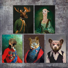 Morsa llama coruja urso moose pintura da lona parede nordic posters e impressões animais parede fotos para sala de estar decoração casa 2024 - compre barato