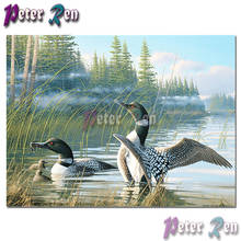 5d animal pintura diamante bordado lagoa pato selvagem diy quadrado ou redondo mosaico ponto cruz strass presentes artesanais 2024 - compre barato