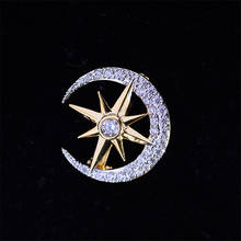 Mini broches de diamantes de imitación con forma de luna y estrella para Mujer, broche pequeño para Collar, bolsos, accesorios, joyería de lujo, broche, novedad 2024 - compra barato