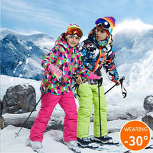 Children Ski Suit -30 Degree Boys Girl Clothing Set Kids Snowboard Waterproof Outdoor Sports Jacket Pants Clothes Snowsuit Teen 2024 - buy cheap