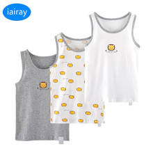 Iairay 3 unids/set verano top de tirantes de algodón superior niños blanco camiseta niños camiseta niño chaleco para niño ropa interior de ropa de casa 2024 - compra barato