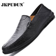 Genuine Leather Men Casual Shoes Brand 2020 Italian Men Loafers Moccasins Breathable Slip on Black Driving Shoes Plus Size 38-47 2024 - buy cheap