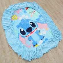 Disney Lilo & Stitch Flannel Fitted Sheet with an Elastic Band Bed Sheets Linen Bedspread Polyester Mattress Cover Single Twin 2024 - buy cheap
