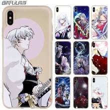 Silicone macio caso escudo do telefone para o iphone 13 12 11 pro x xs max xr 8 7 6 plus se 2020 coque inuyasha japão anime kagome 2024 - compre barato