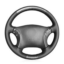 Capa de volante em fibra de carbono artificial preta com couro pu para mercedes benz w203 c-class 2001 2002 2003 2004 2005 20062007 2024 - compre barato