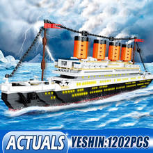 Yesin-conjunto de blocos de construção do filme 0958, modelo de montagem do barco com titânio rms, blocos de montar 21317, brinquedos de natal para crianças 2024 - compre barato