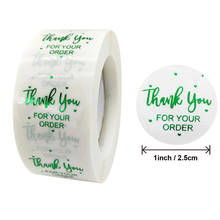 Round Gold Stamping Green "THANK YOU FOR YOUR ORDER" Stickers seal labels 50-500pcs scrapbooking for Package stationery sticker 2024 - buy cheap