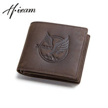 Vintage Hiram crazy horse leather mini wallet men short rfid card holder wallet for men small male coin purses  carteiras 2024 - buy cheap