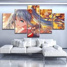 Wall Art Modular Canvas Beautiful Girl Home Decor Pictures Japan Animation Role HD Printed Paintings For Living Room Framework 2024 - buy cheap