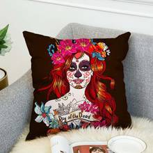 Double Printed Sugar Skull Cushion Cover Pillow Cover Decorative Pillows Nordic Home Decorative Sofa Throw Pillows 45x45cm 2024 - buy cheap