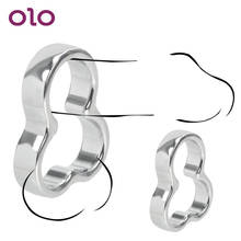 OLO Stainless Steel Penis Ring Ball Stretcher Scrotal Bondage Cock Rings Metal Chastity Devices Sex Toys for Men Delay Time 2024 - buy cheap