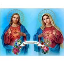 5D DIY Diamond Embroidery Jesus and the Virgin Mary Full Square Round Diamond Painting Cross Stitch Kit Mosaic Home Decoration 2024 - buy cheap