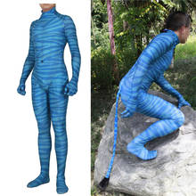 Movie Avatar 2 Jake Sully Neytiri Cosplay Costume Spandex Bodysuit Suit Zentai Jumpsuits Halloween Costume Adult Women Men Kids 2024 - buy cheap