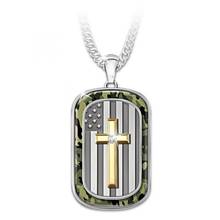 Cross American Flag Geometric Oval Pendant Necklace Men's Necklace New Fashion Metal Crystal Inlaid Accessories Party Jewelry 2024 - buy cheap